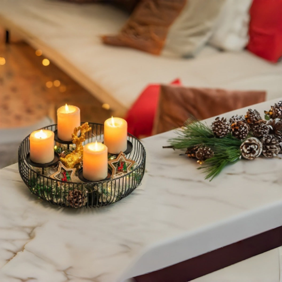 Adventsljusstake i svart metall – Crown | modern juldekoration i skandinavisk design