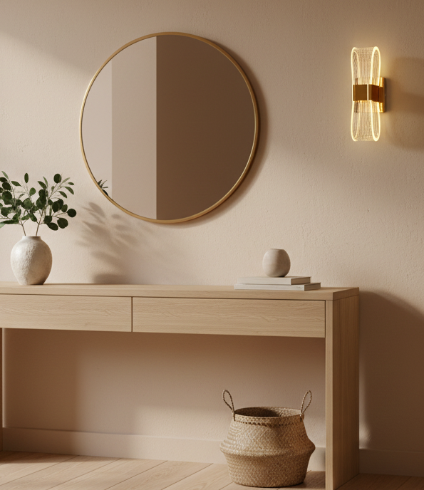 vägglampa över säng minimalistisk belysning