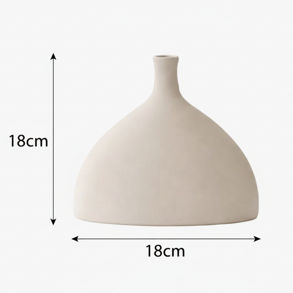 dune keramikvas med mått 18 cm höjd beige ton