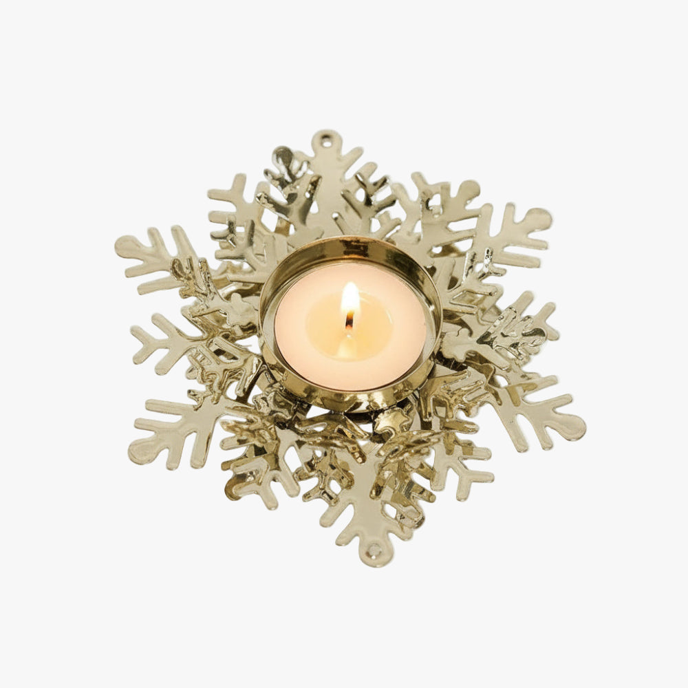 Ljuslykta snöflinga i guld - Frostglow