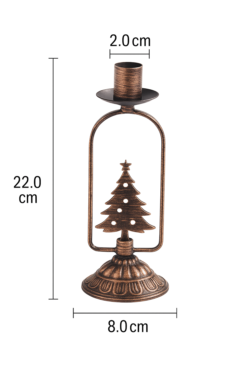 Ljusstake med julmotiv - Gran