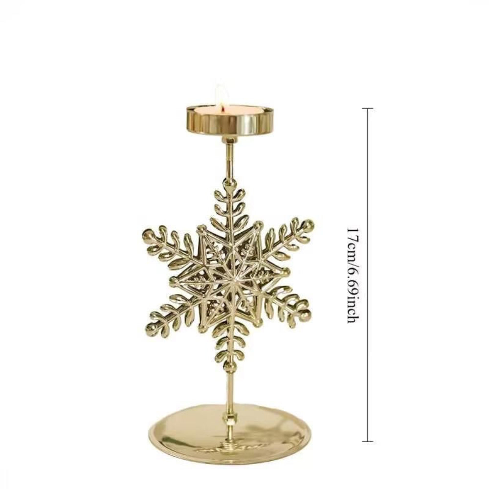 Ljusstake snöflinga guld – Frost