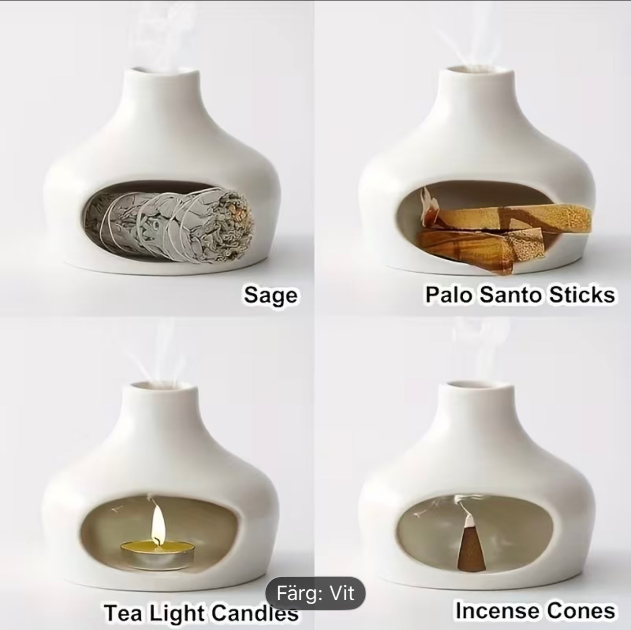 Liten eldstad keramik - Palo Santo & Sage Burner