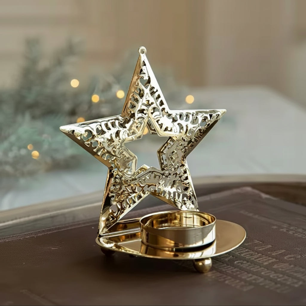 Ljuslykta stjärna guld - Starlight