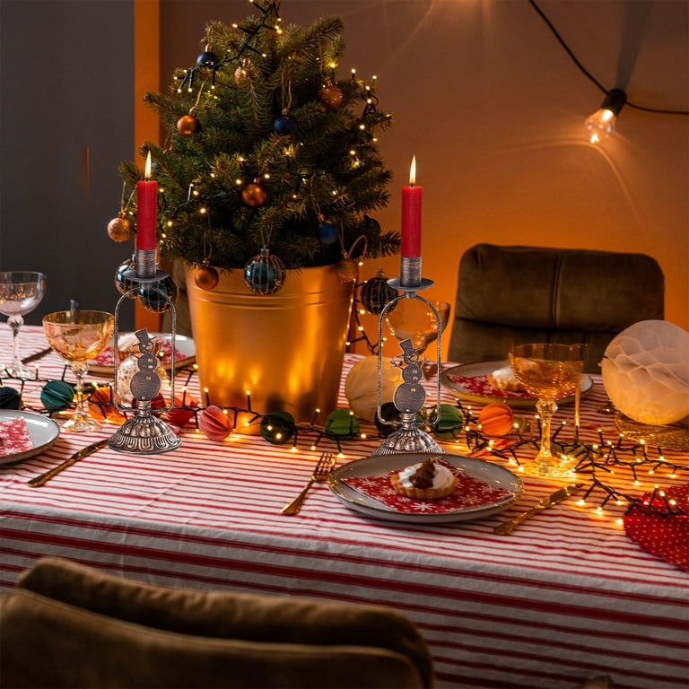 Ljusstake med julmotiv - Snögubbe