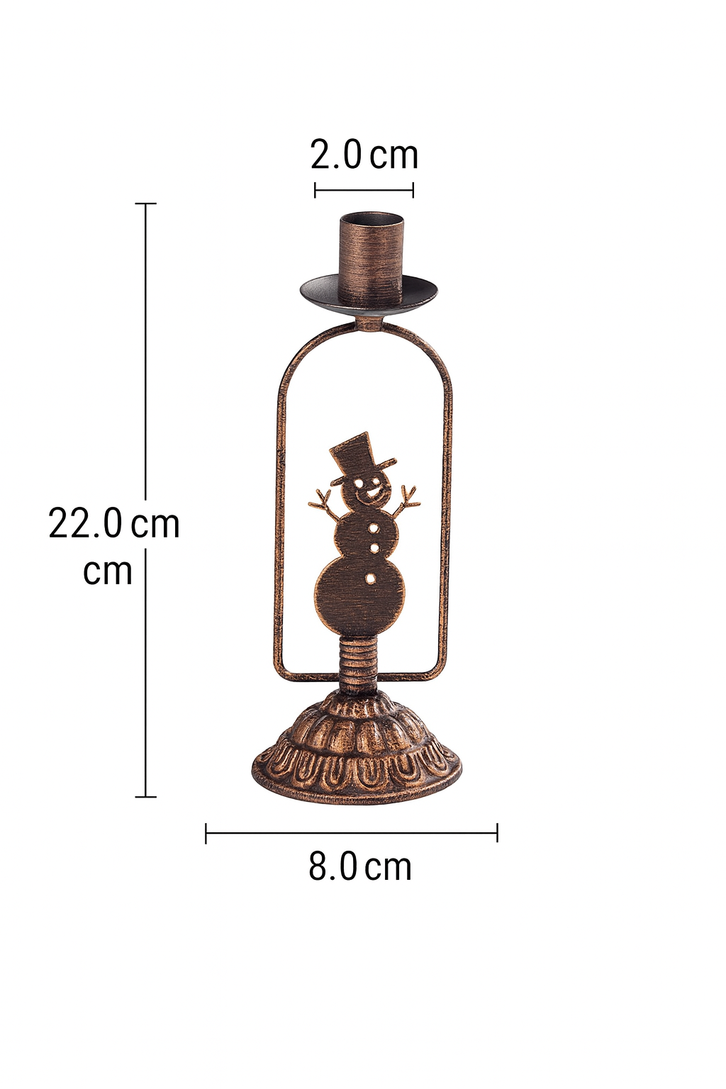 Ljusstake med julmotiv - Snögubbe