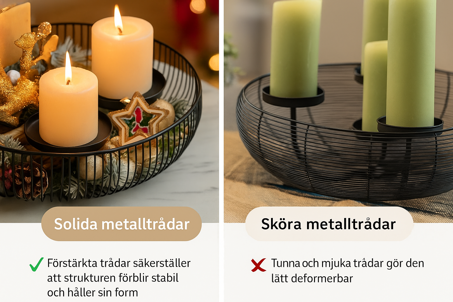 Adventsljusstake i svart metall – Crown | modern juldekoration i skandinavisk design