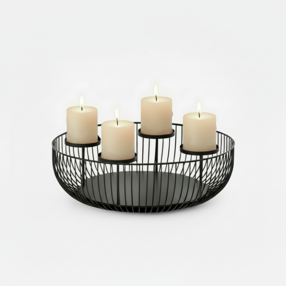 Adventsljusstake i svart metall – Crown | modern juldekoration i skandinavisk design