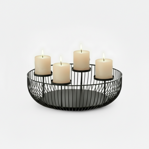 Adventsljusstake i svart metall – Crown | modern juldekoration i skandinavisk design