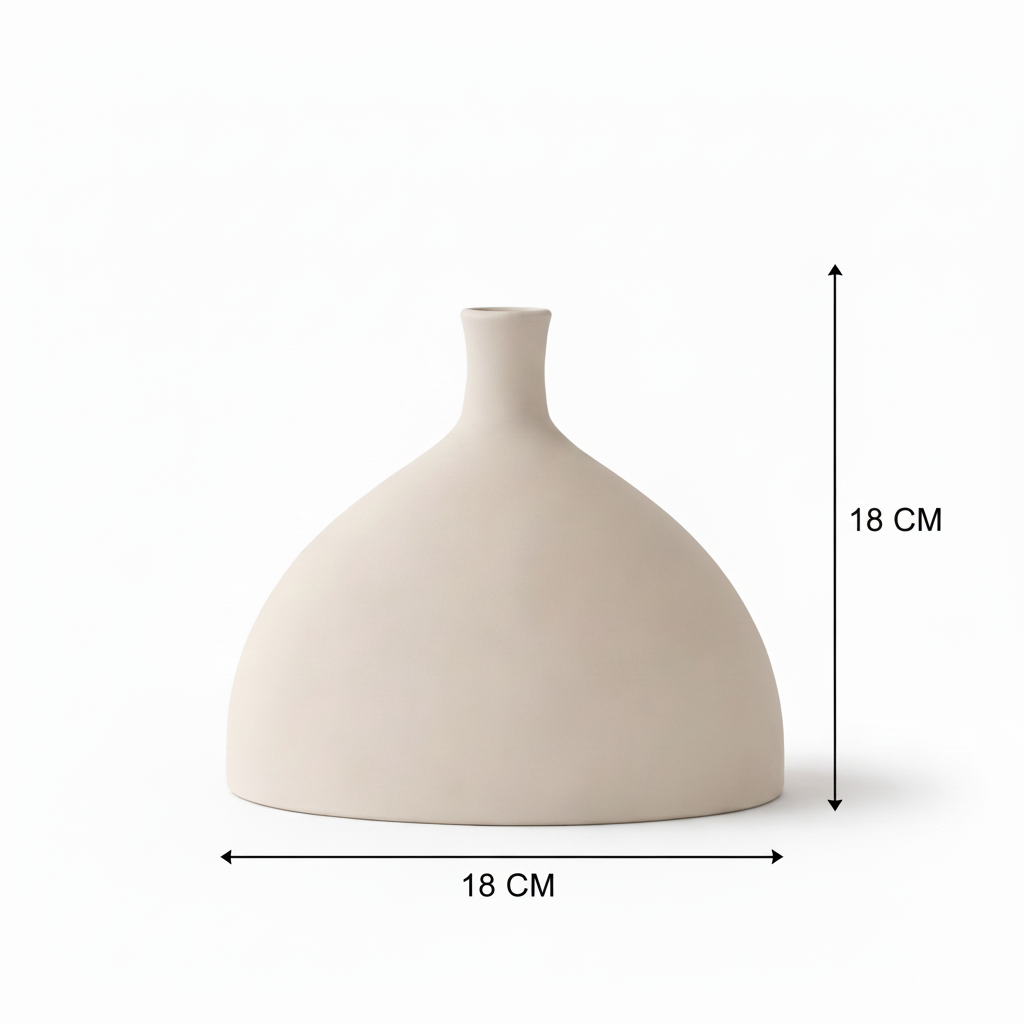 Skulptural vas i matt beige keramik – Dune | skandinavisk design