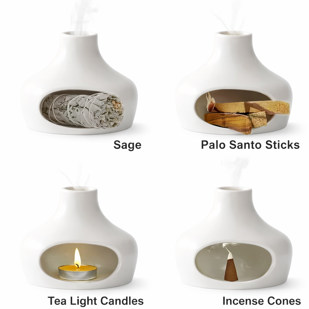 palo santo sage incense tea light burner