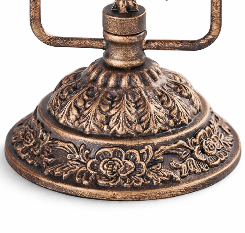 ljusstake jul metall fot antik brons