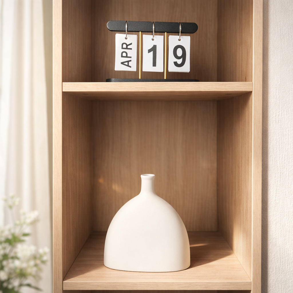 beige dune vas på hylla i minimalisk hem