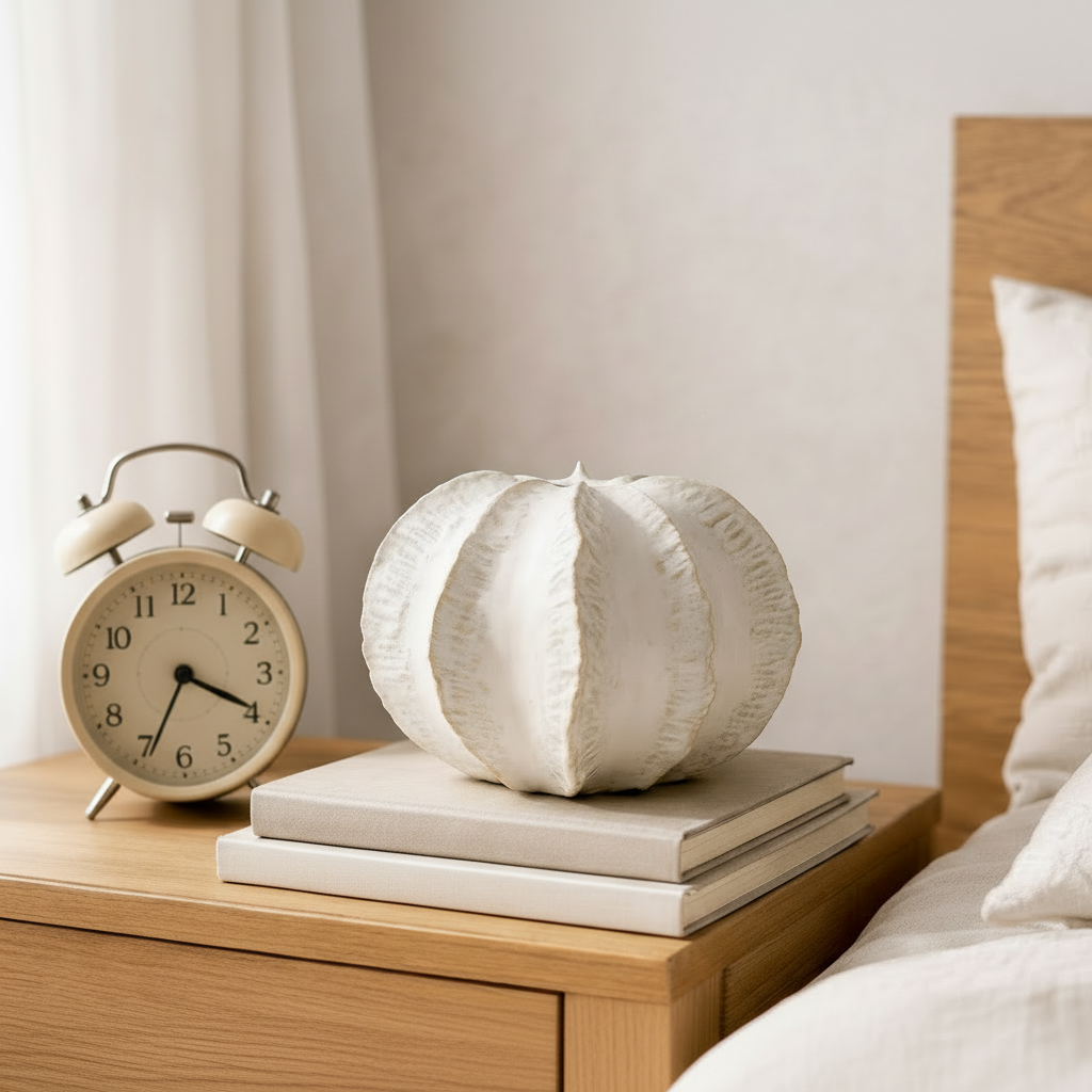 vit keramikvas på sideboard