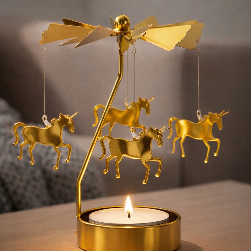 Änglaspel med ljushållare - Unicorn