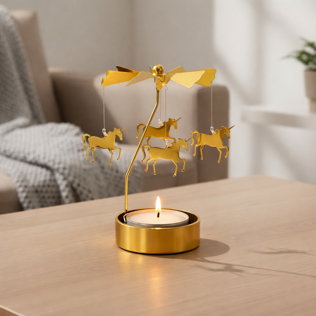 Änglaspel med ljushållare - Unicorn