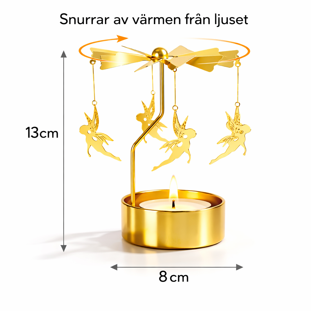 änglaspel mått 13x8cm guld ljuslykta