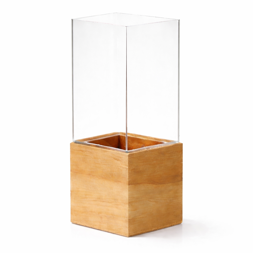 ljuslykta glas träbas skandinavisk design