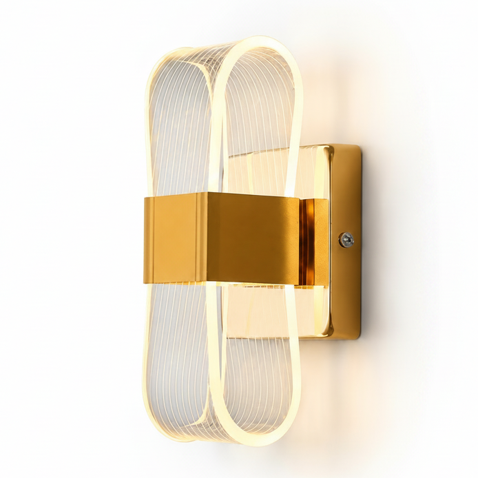 modern guld vägglampa LED design