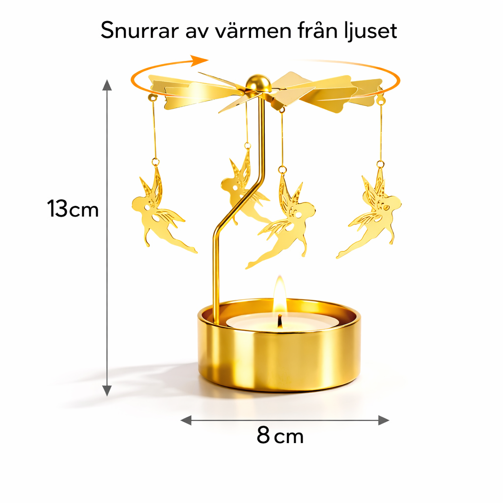 änglaspel guld roterande mått 13 cm