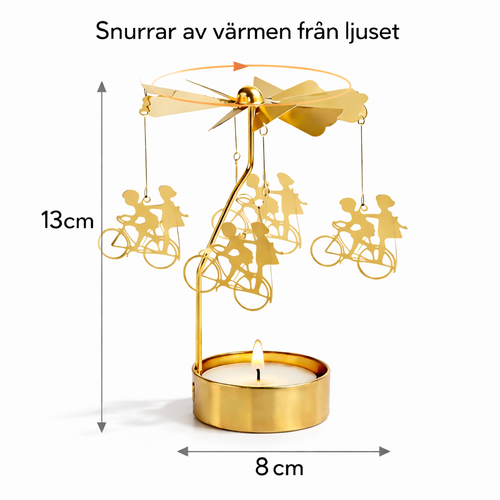 guld änglaspel cykelmotiv mått 13x8 cm