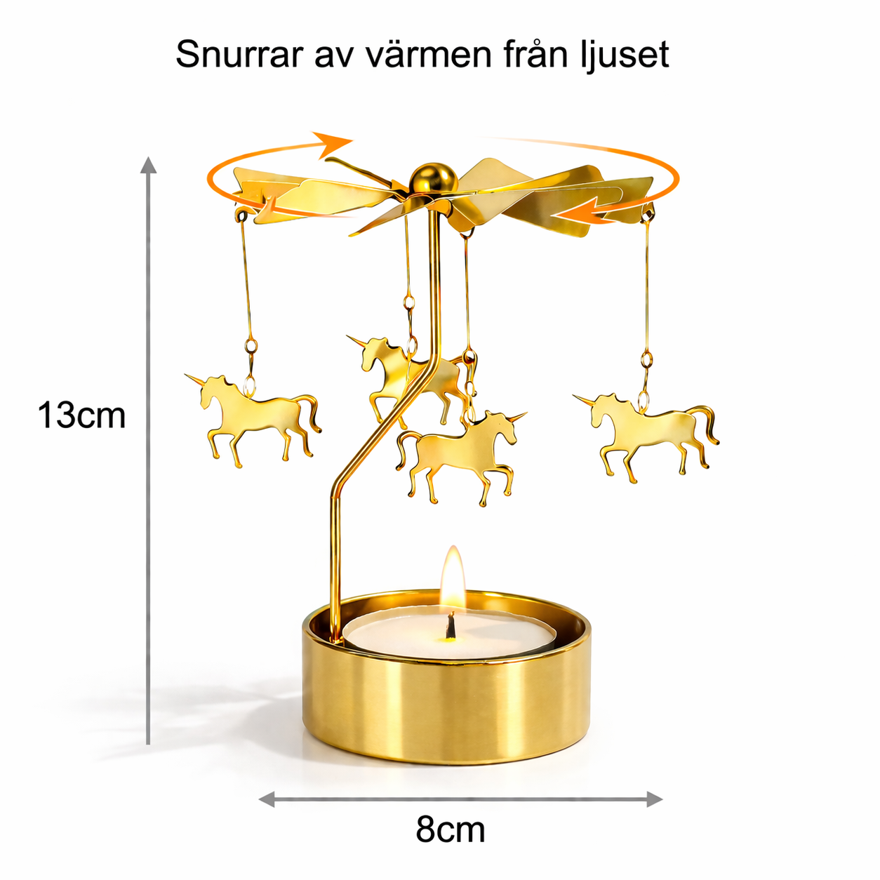 änglaspel guld enhörning mått 13x8 cm
