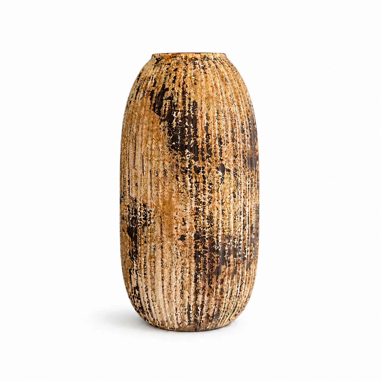 rustik keramikvas beige brun struktur