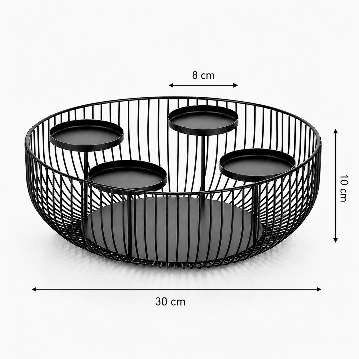 svart metall ljusstake med mått