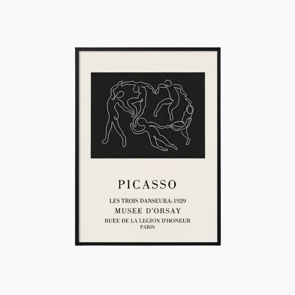 Canvas Poster, Linjeteckning - Les Trois Danseura
