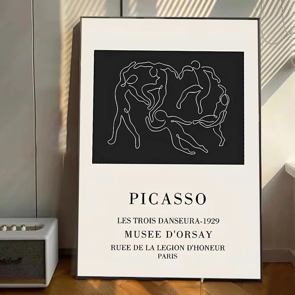 Canvas Poster, Linjeteckning - Les Trois Danseura